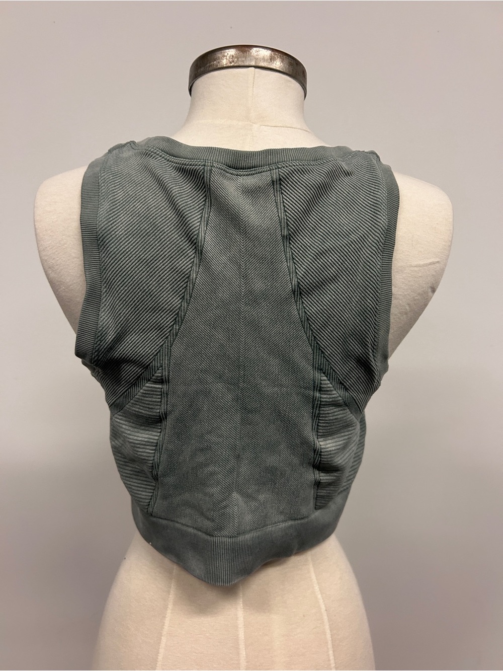 aerie Ribbed Slate Green Cropped Tank